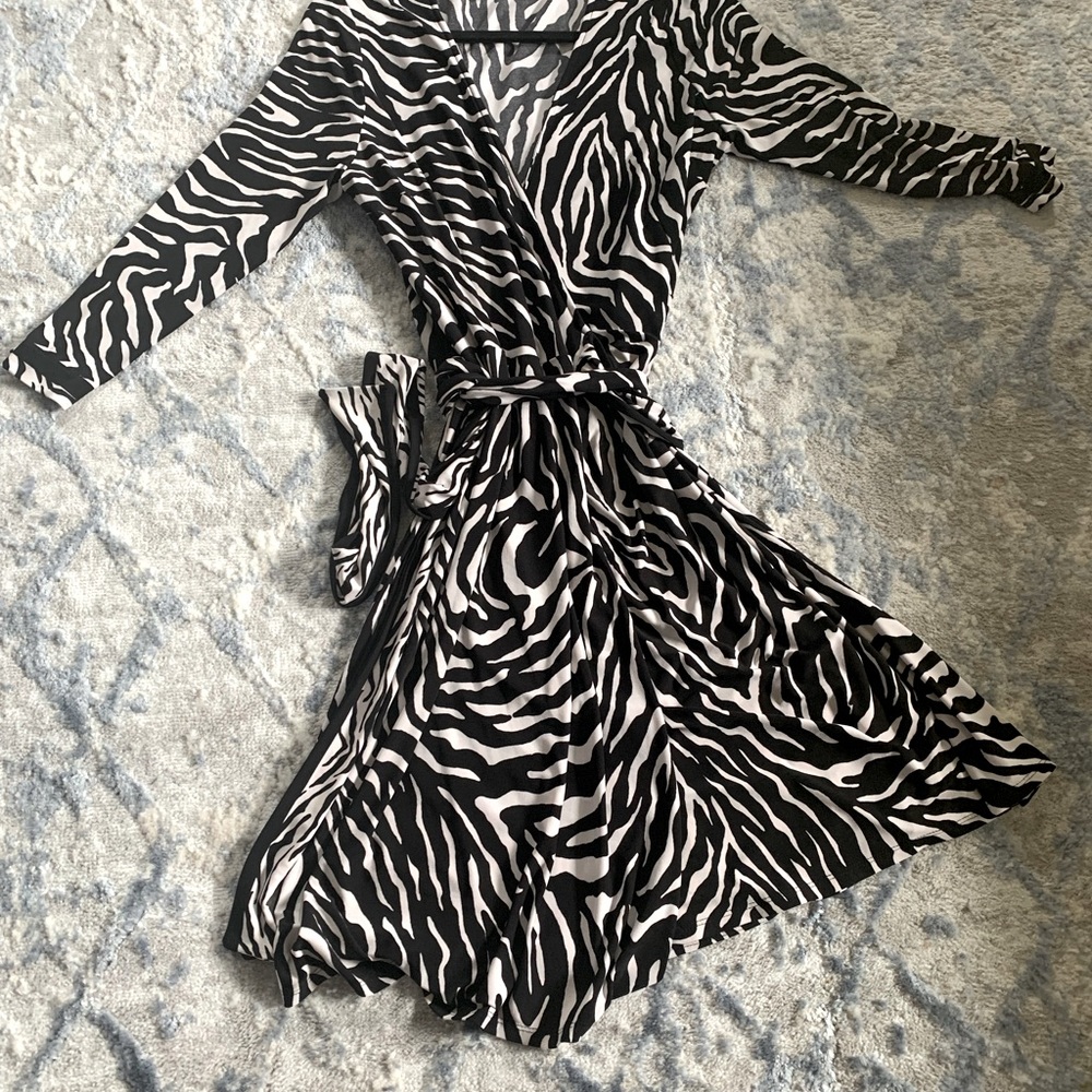 Zebra print wrap dress